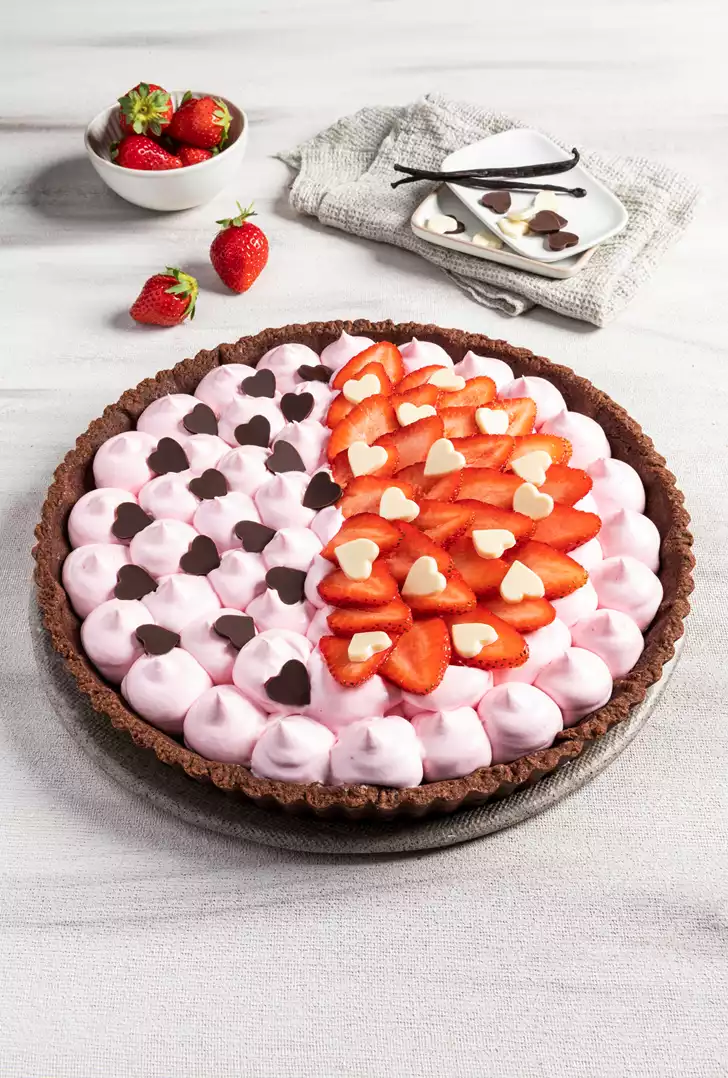 Crostata integrale con crema alle fragole