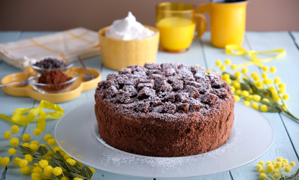 Torta mimosa cioccolato e cacao