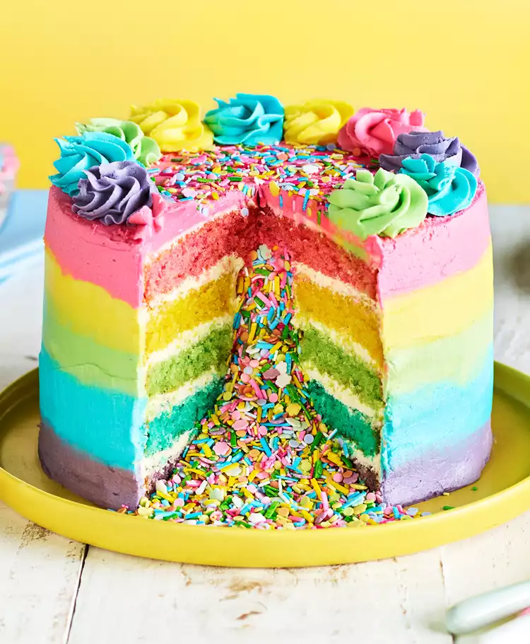 Rainbow Cake - Greedy Eats