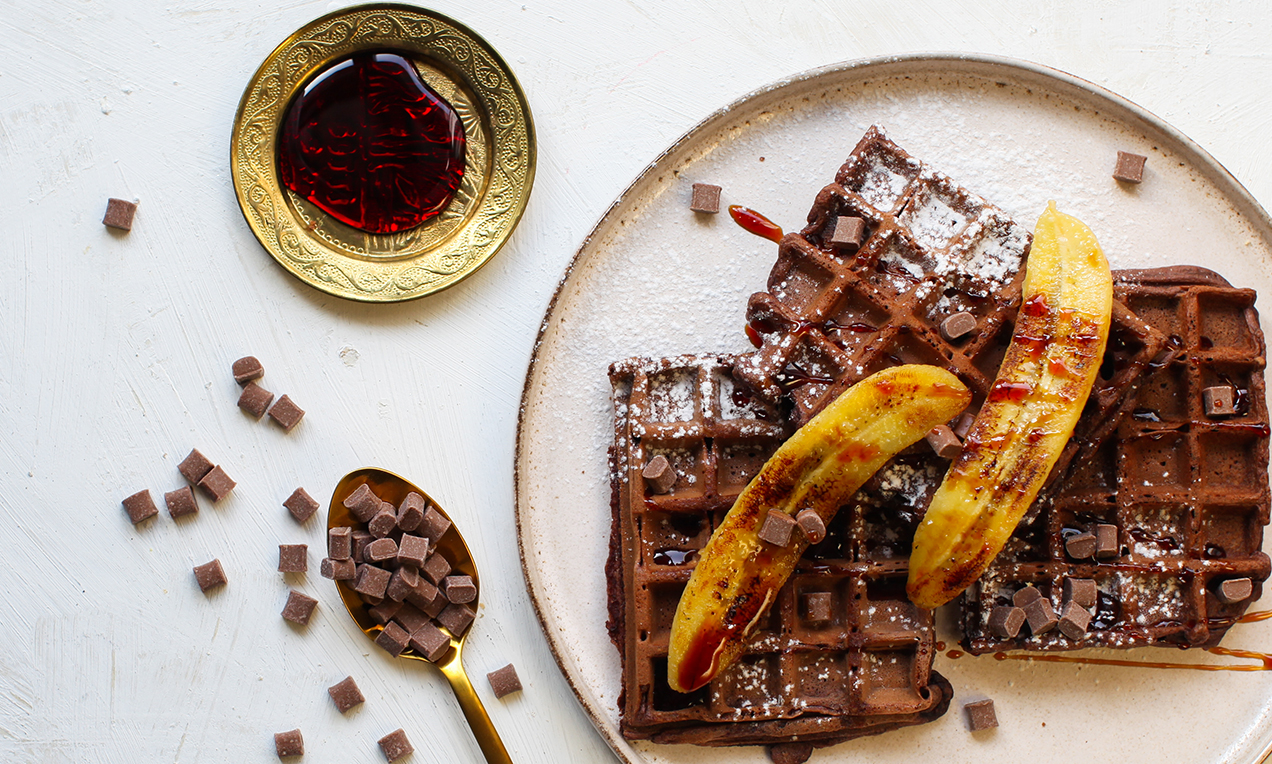 Schokowaffeln mit Bananen Rezept | Dr. Oetker