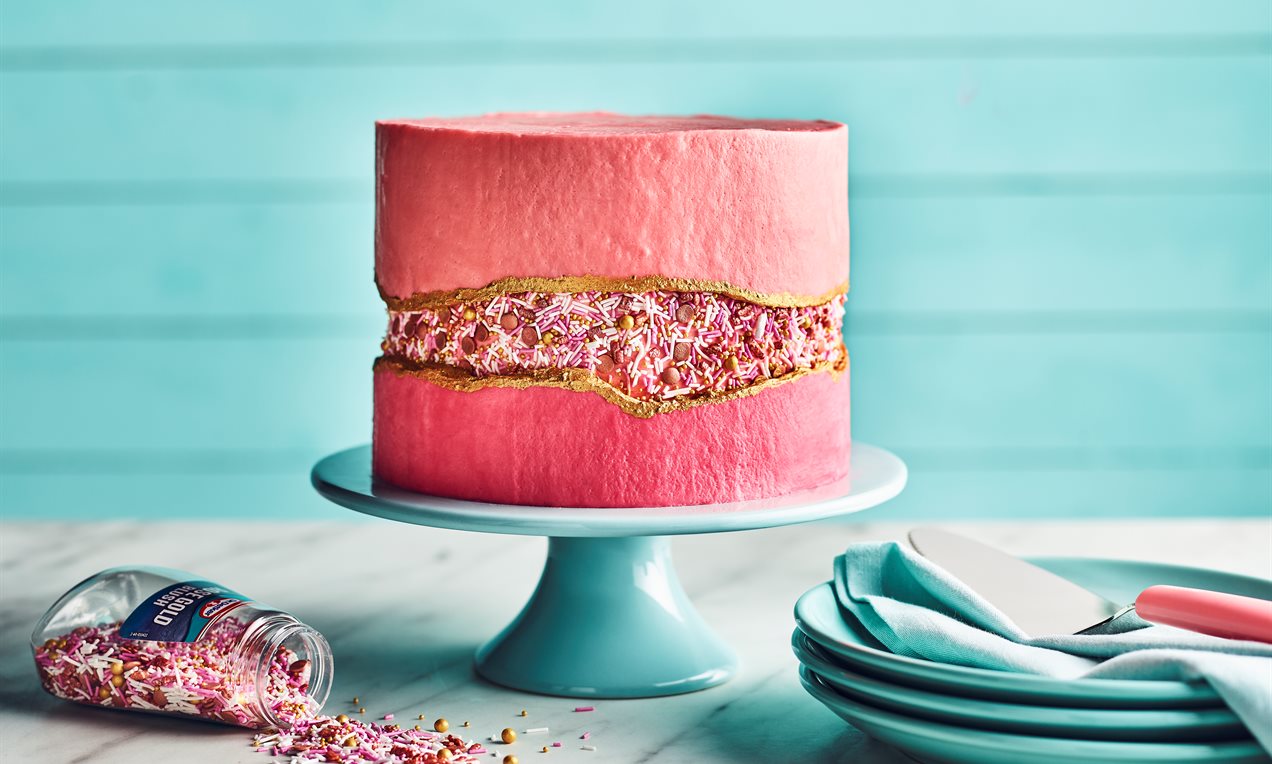 Rose Gold Faultline Cake