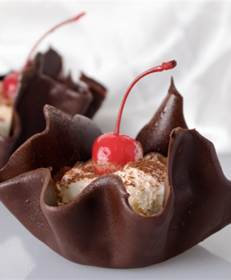 Chocolate Cups with Ice Cream