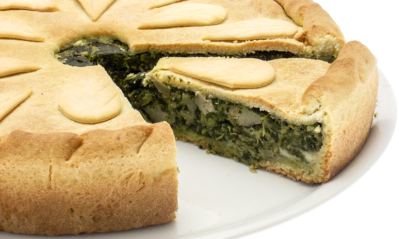 Torta salata di bietole e carciofi