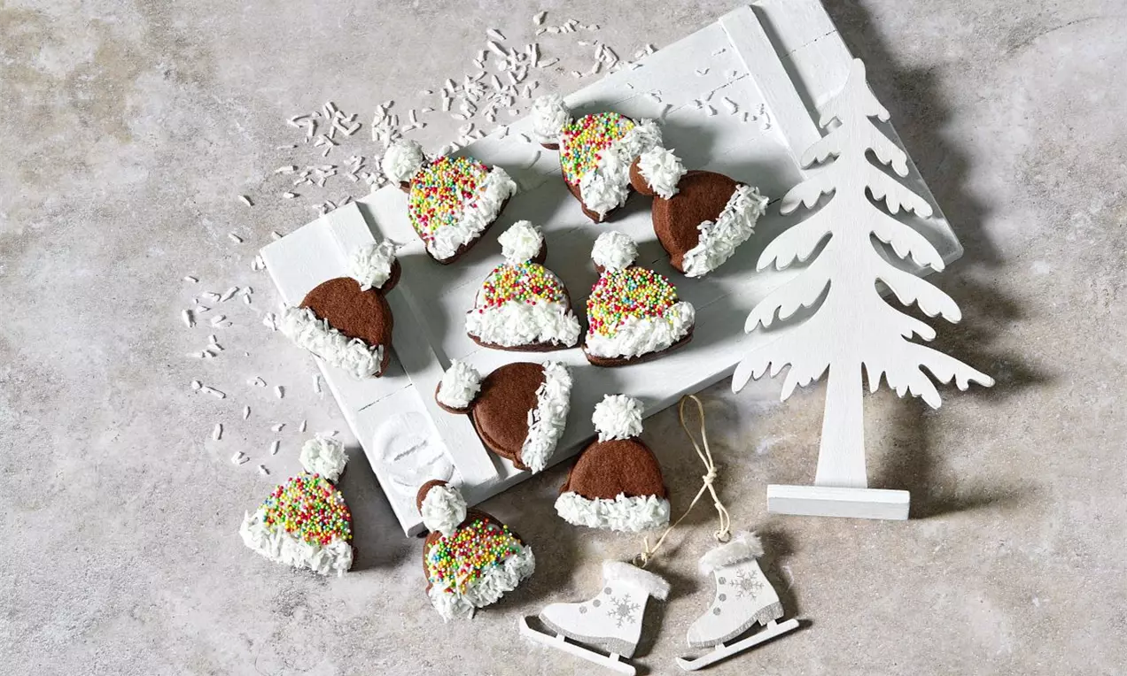 Pudingové čepičky plněné čokoládovým krémem