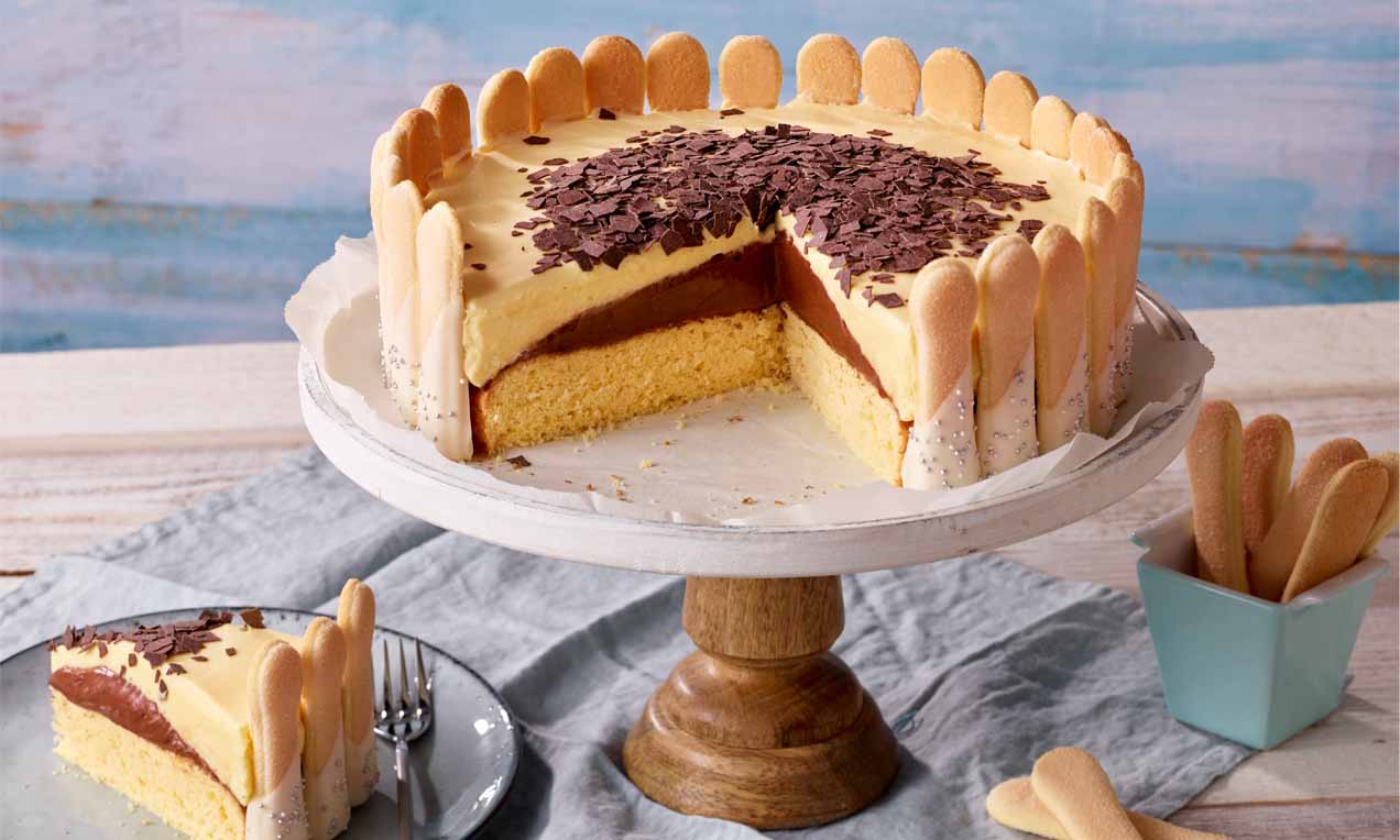 Vanille-Kakao-Torte Rezept | Dr. Oetker