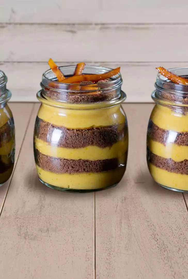 vasetti alla crema di zucca e cioccolato