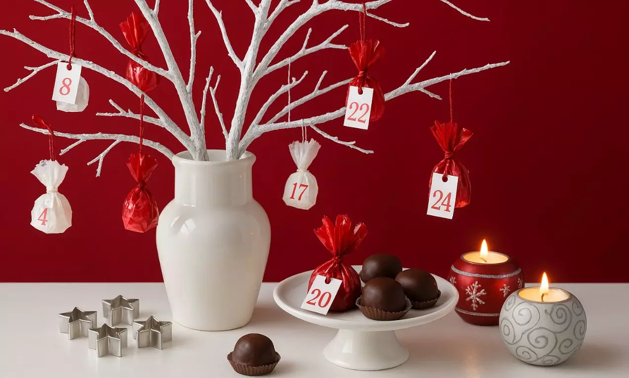 Adventní kalendář z marcipánových pralinek