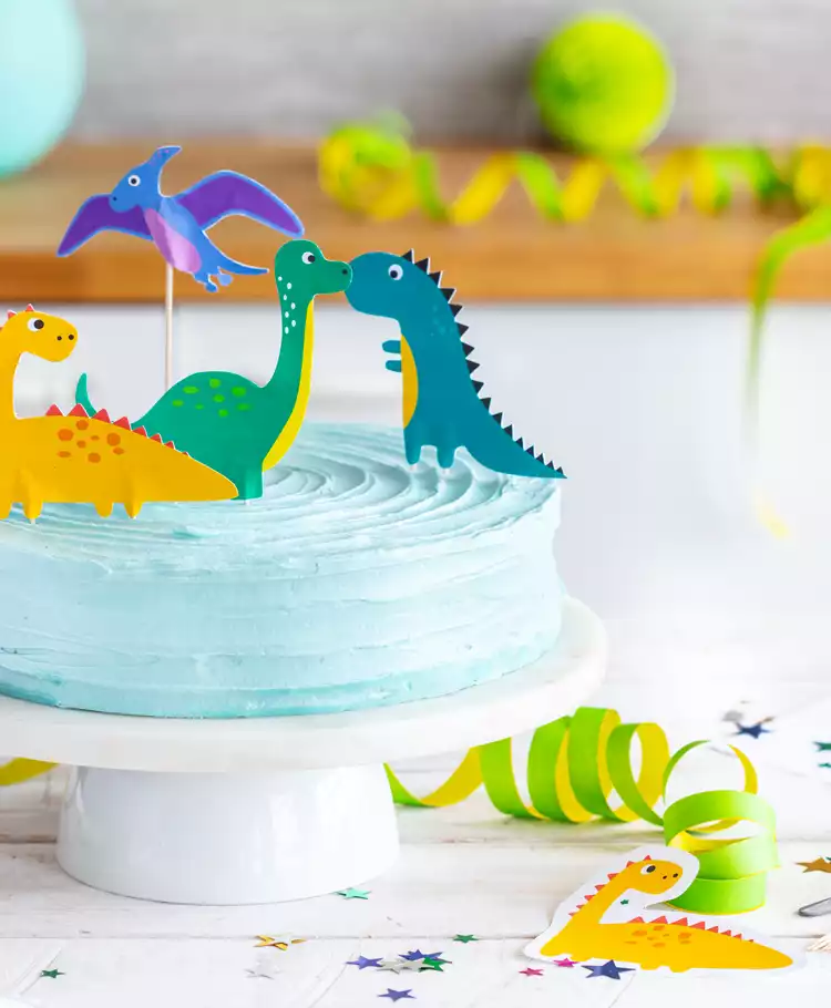 Party Dinosaur Cake - Cake & Plate