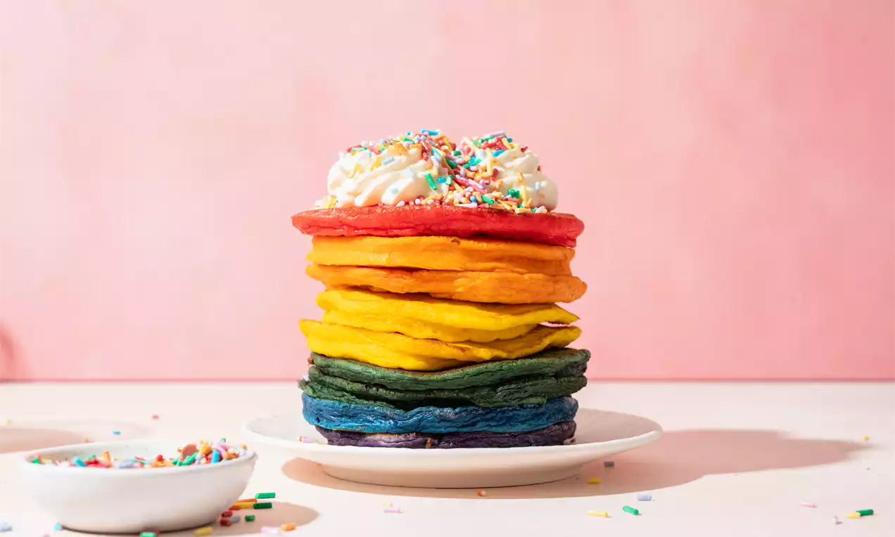 Regenboog pancakes