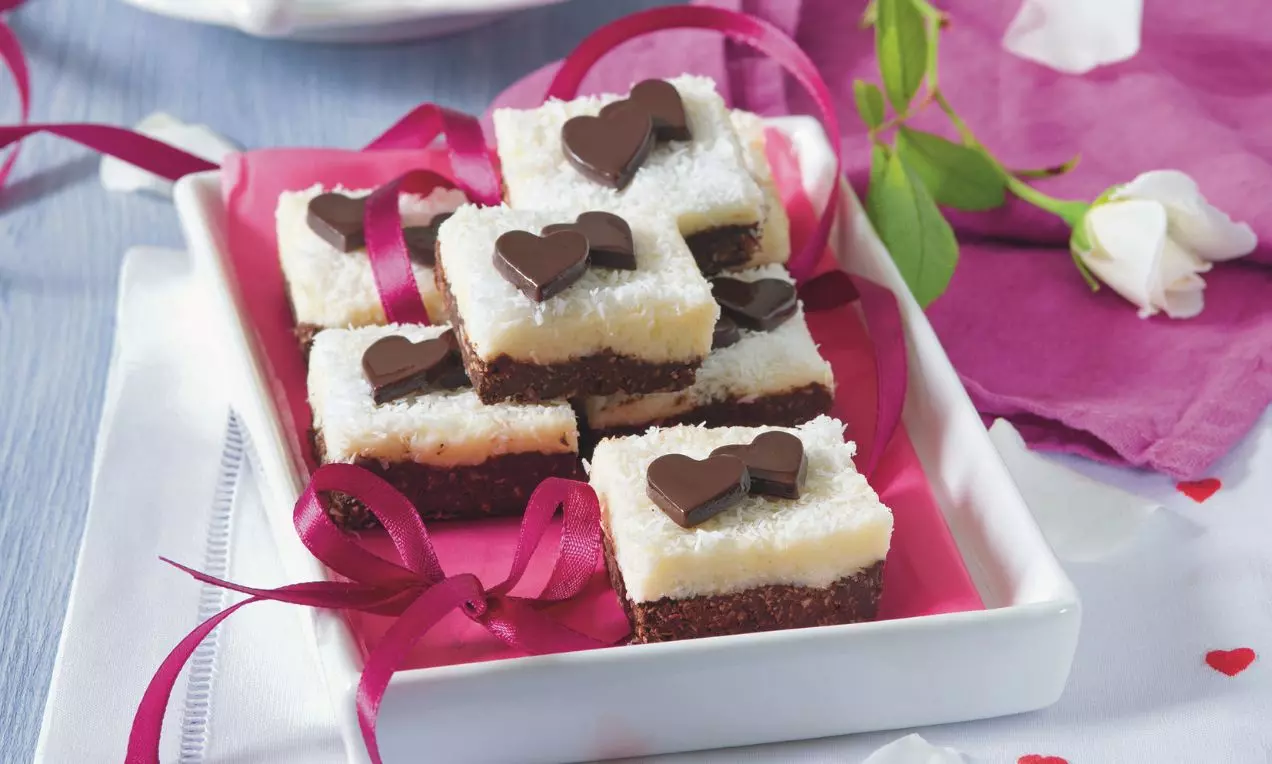 kokosové kostky s dvojí čokoládou