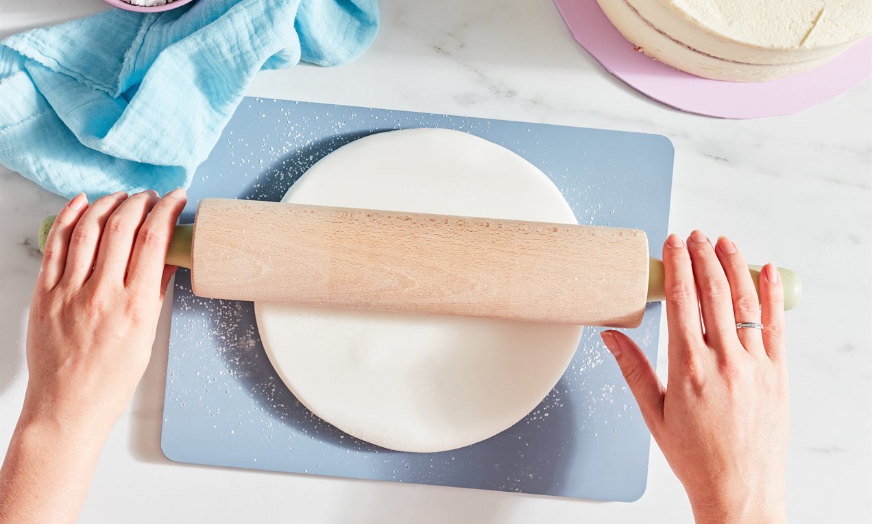 Rolling out fondant