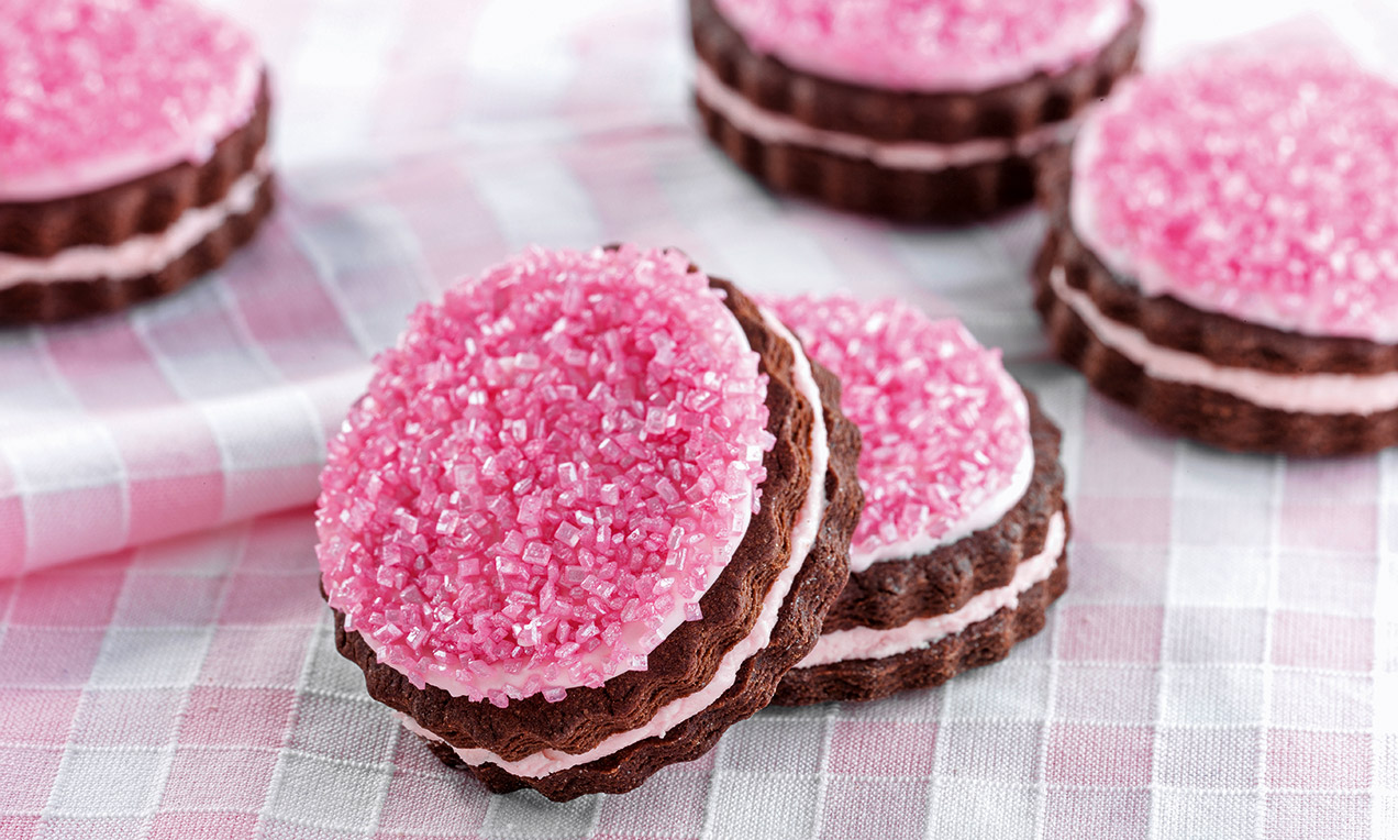 Sandwichs roses aux cookies Recette Dr. Oetker