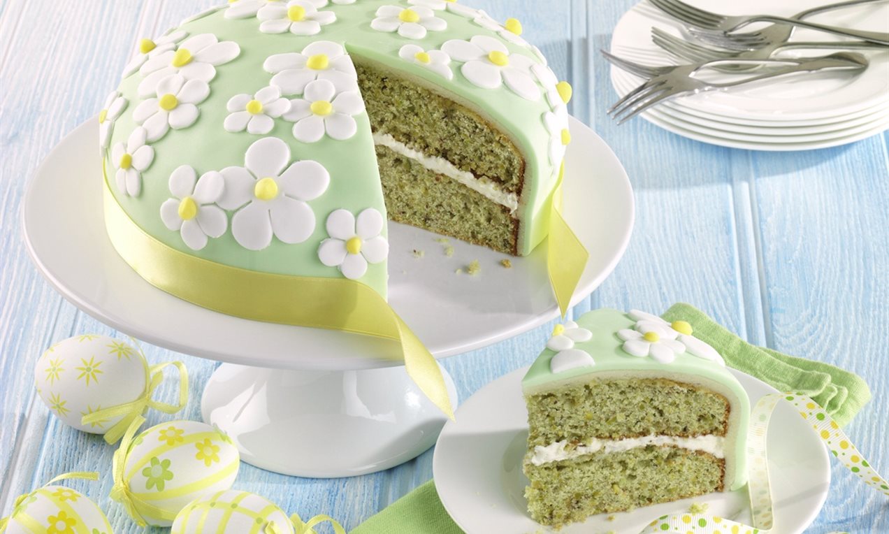 Easter White Chocolate and Pistachio Cake