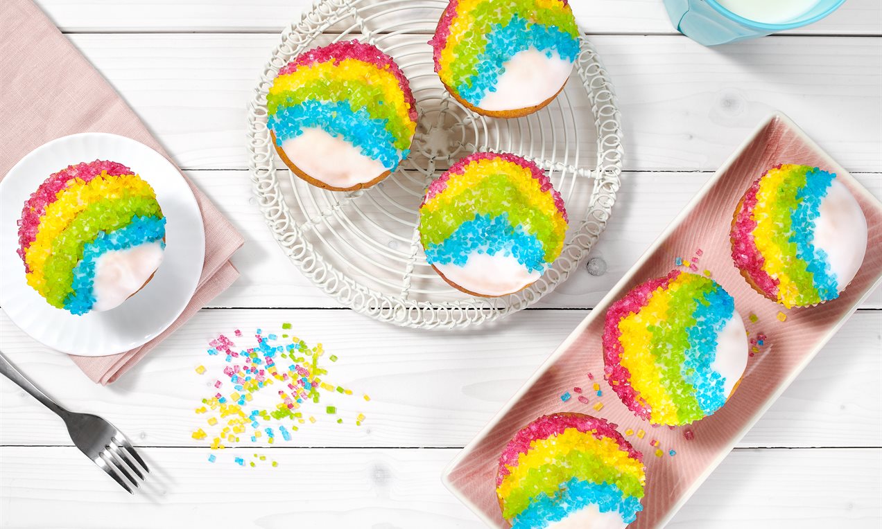 Regenbogen Muffins Rezept Dr. Oetker